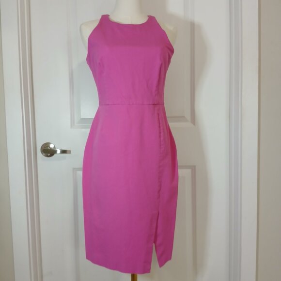 Banana Republic Sheath Dress Women’s Size 8 Pink Sleeveless Back Zip Party - Picture 2 of 7